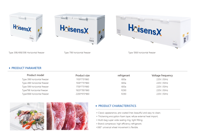 Horizontal freezer series