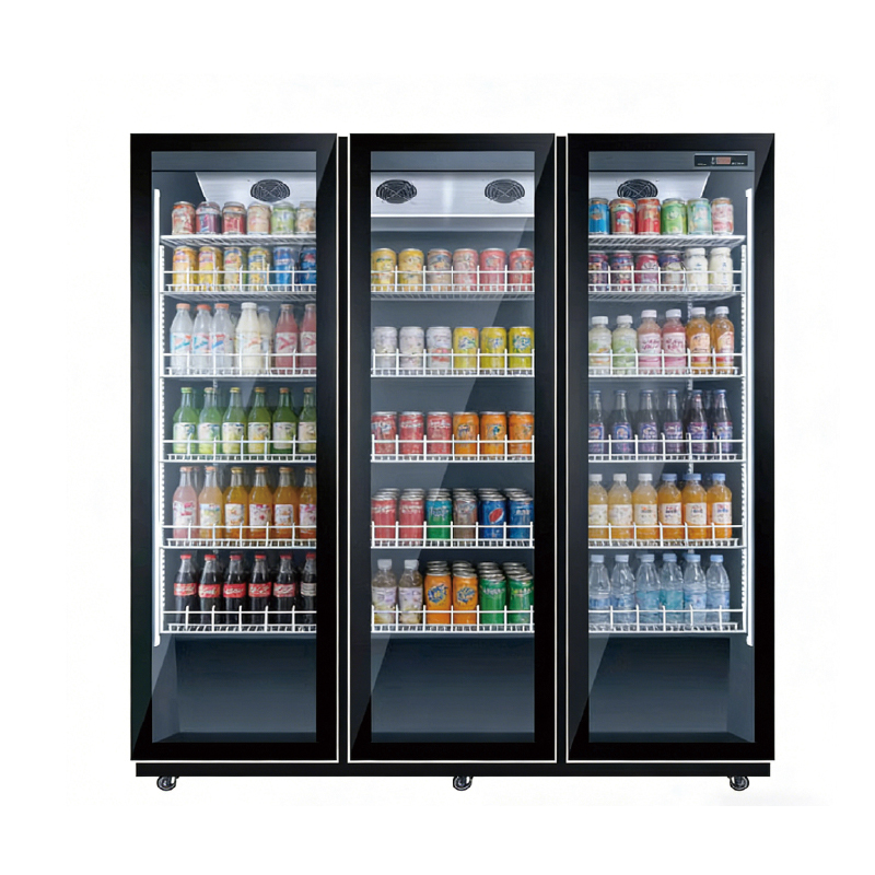 Three-door display case