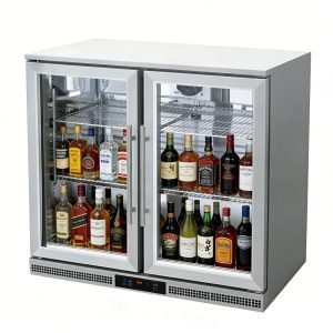 Double-door refrigerated display bar counter