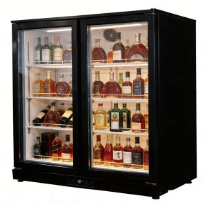 Double-door refrigerated display bar counter