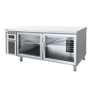 Glass display refrigerated workbench