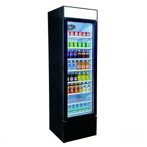 Single-door upright refrigerated display case