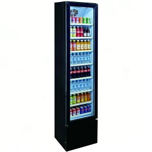 Single-door upright refrigerated display case