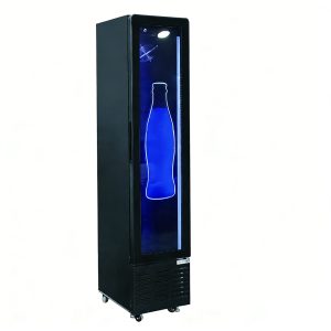 Single-door upright refrigerated display case