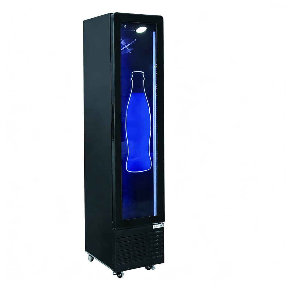 Single-door upright refrigerated display case