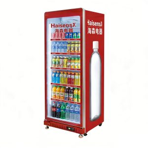 Single-door upright refrigerated display case