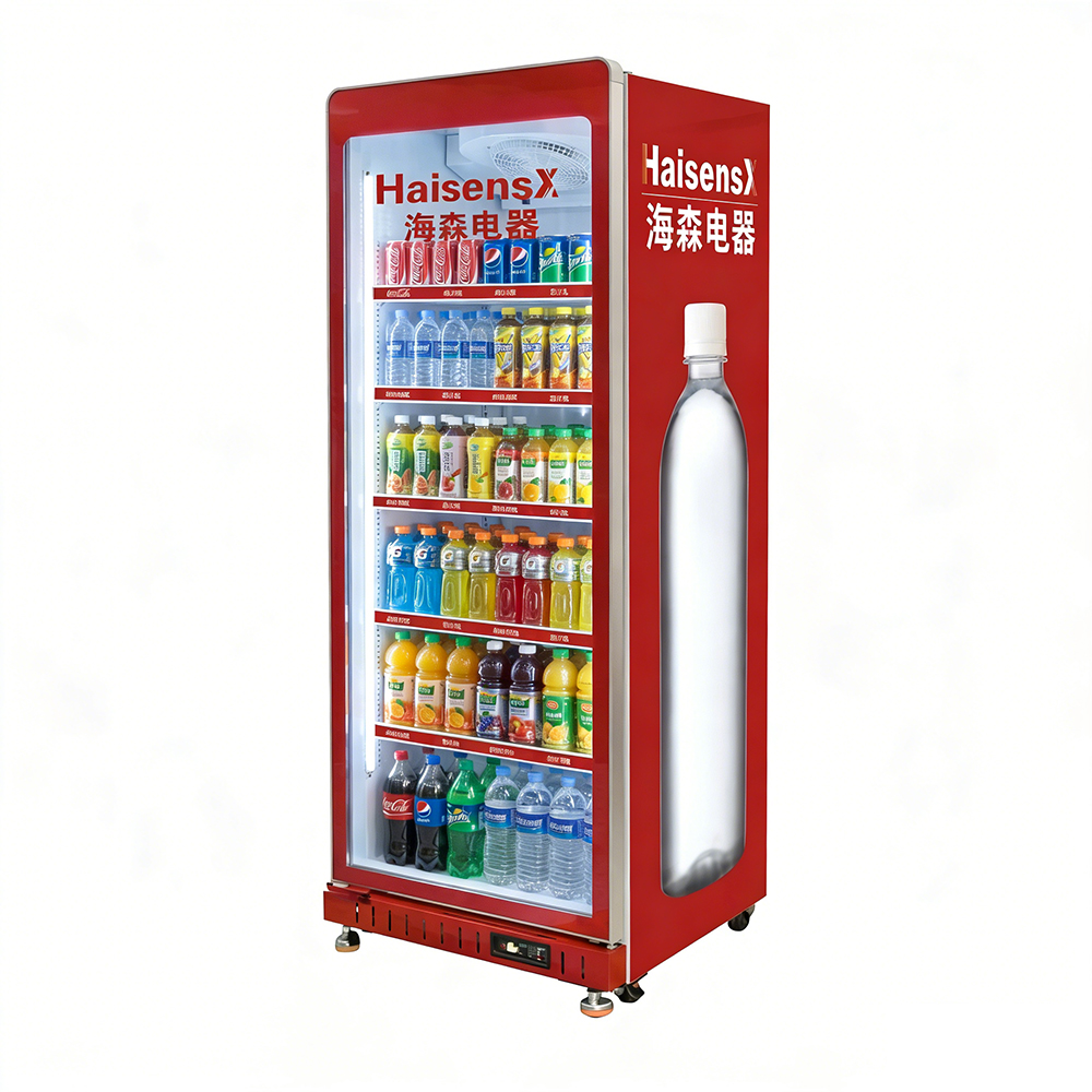 Single-door upright refrigerated display case