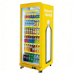 Single-door upright refrigerated display case