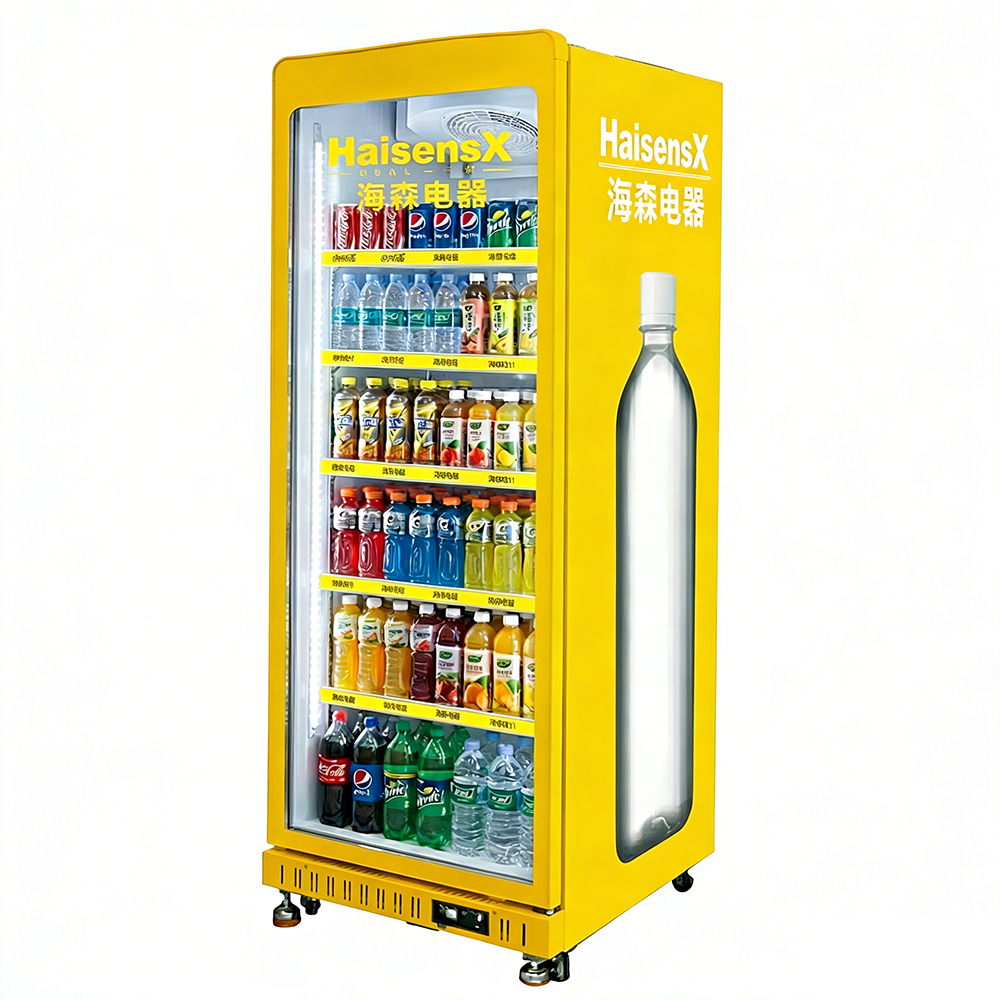 Single-door upright refrigerated display case