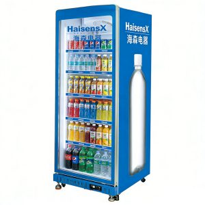 Single-door upright refrigerated display case