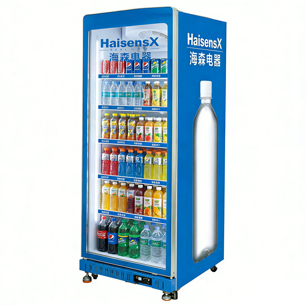 Single-door upright refrigerated display case