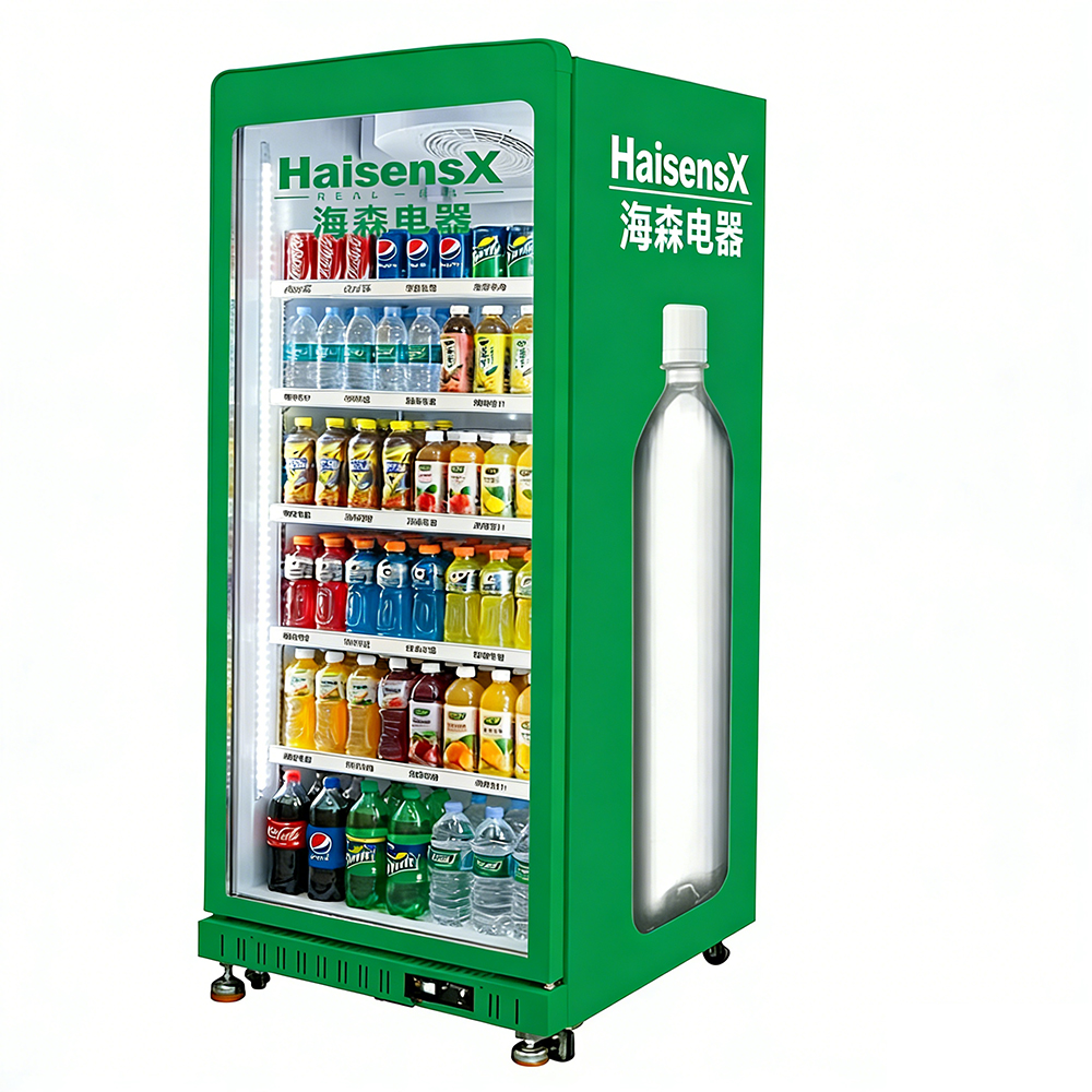 Single-door upright refrigerated display case