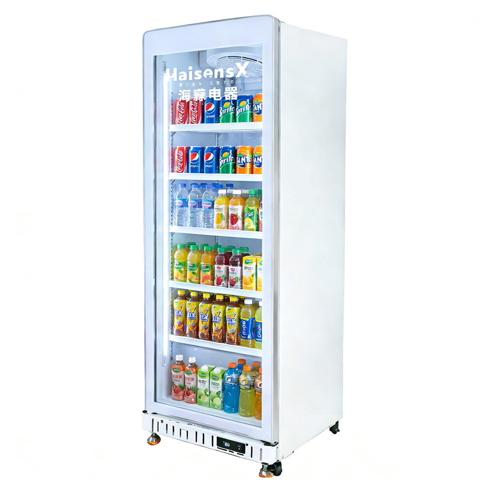 Single-door upright refrigerated display case