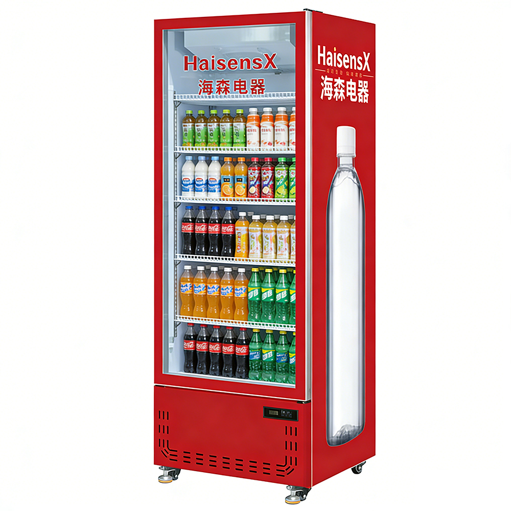 Single-door upright refrigerated display case