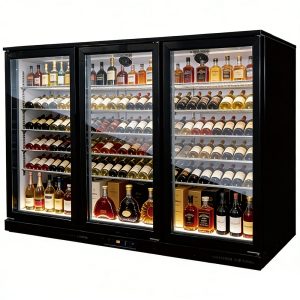 Three-door refrigerated display bar counter
