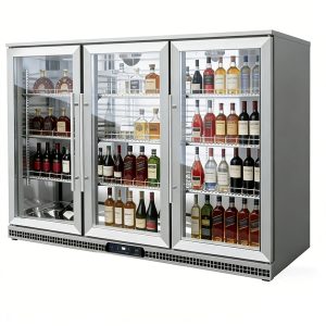 Three-door refrigerated display bar counter