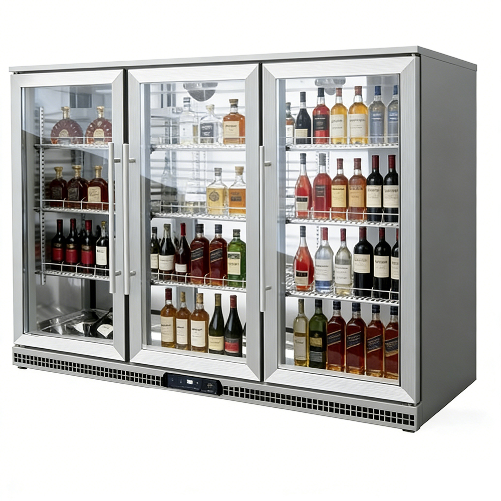 Three-door refrigerated display bar counter