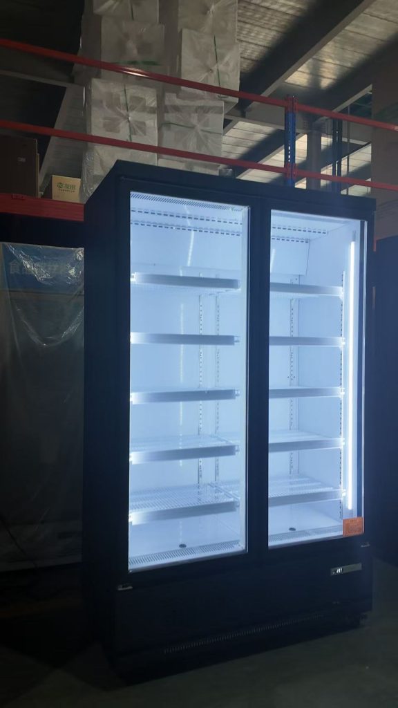 commercial glass door display freezer