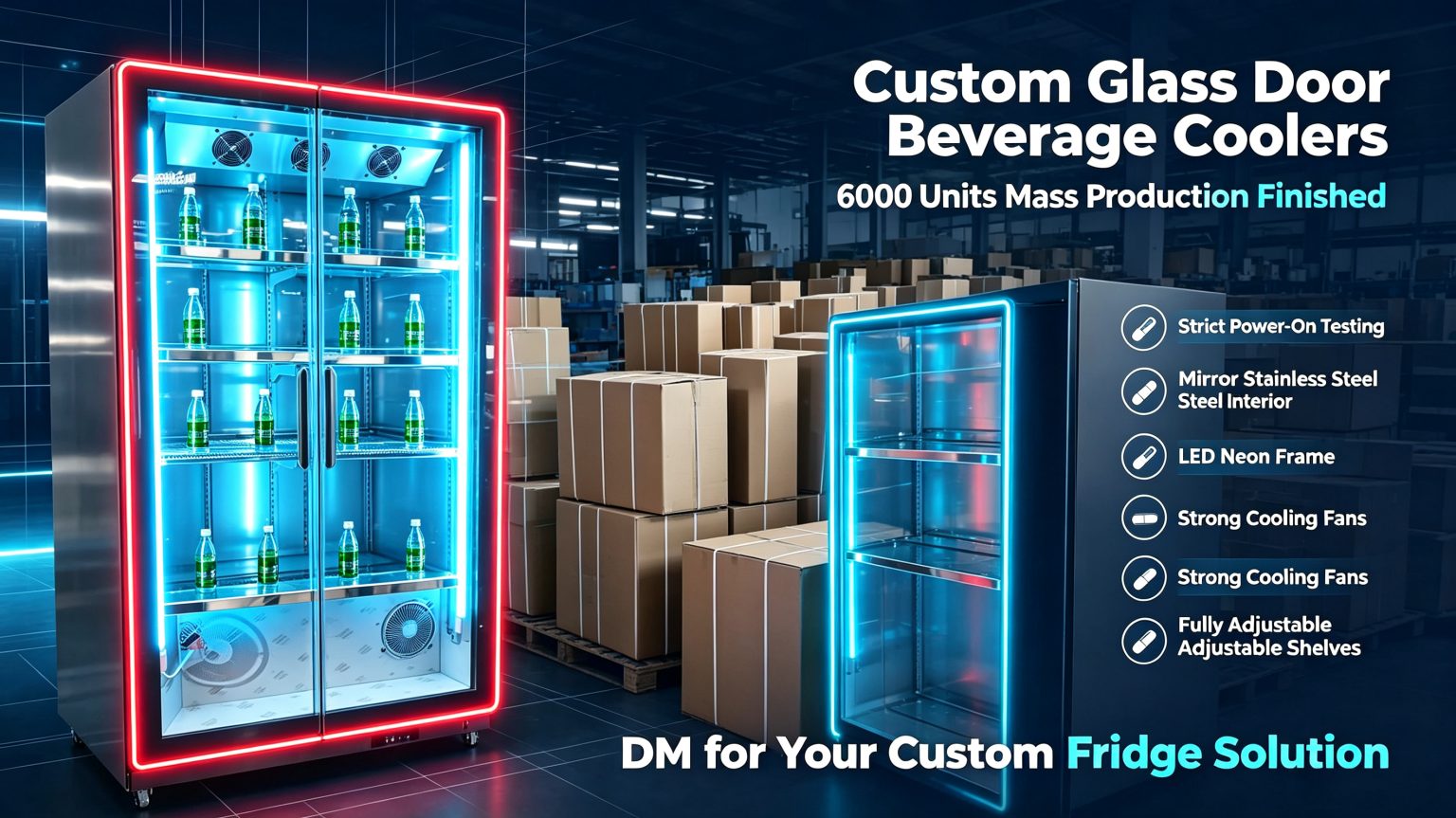custom glass door beverage coolers